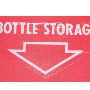 "Bottle Storage" Arrow White Decal for Vendo V-23