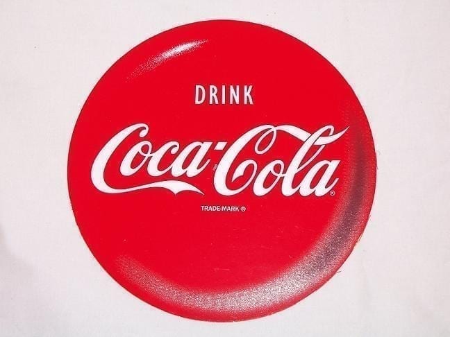 "Drink Coca-Cola" red with white letters & black shading 6" or 8" vinyl decal.
